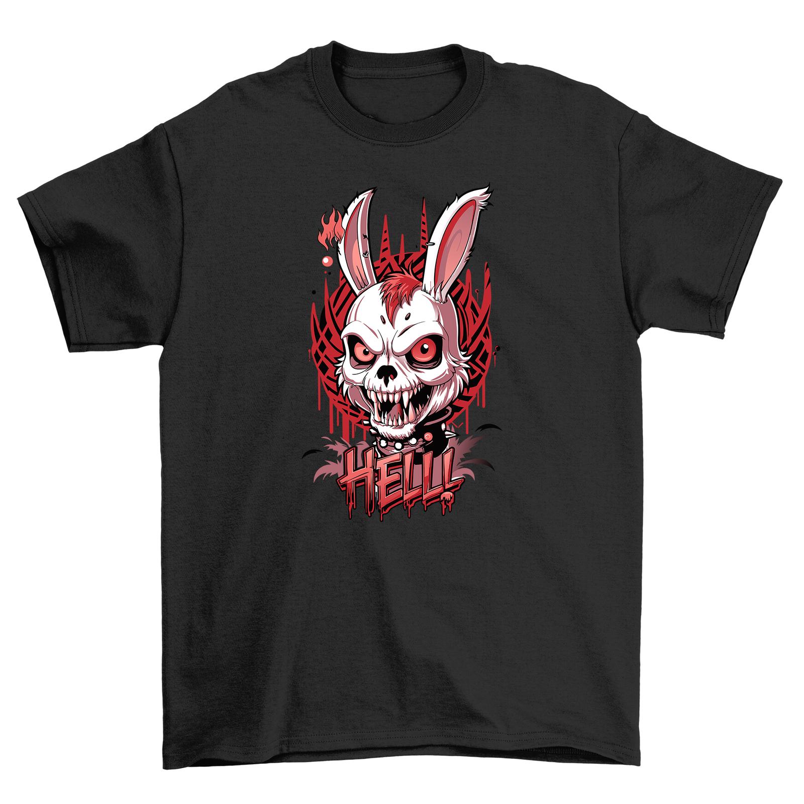 Gothic_92 Bunny Skull and Crossbones T-Shirt Mens Womens Tees Top - Funny and Edgy! Unisex Printed Design M