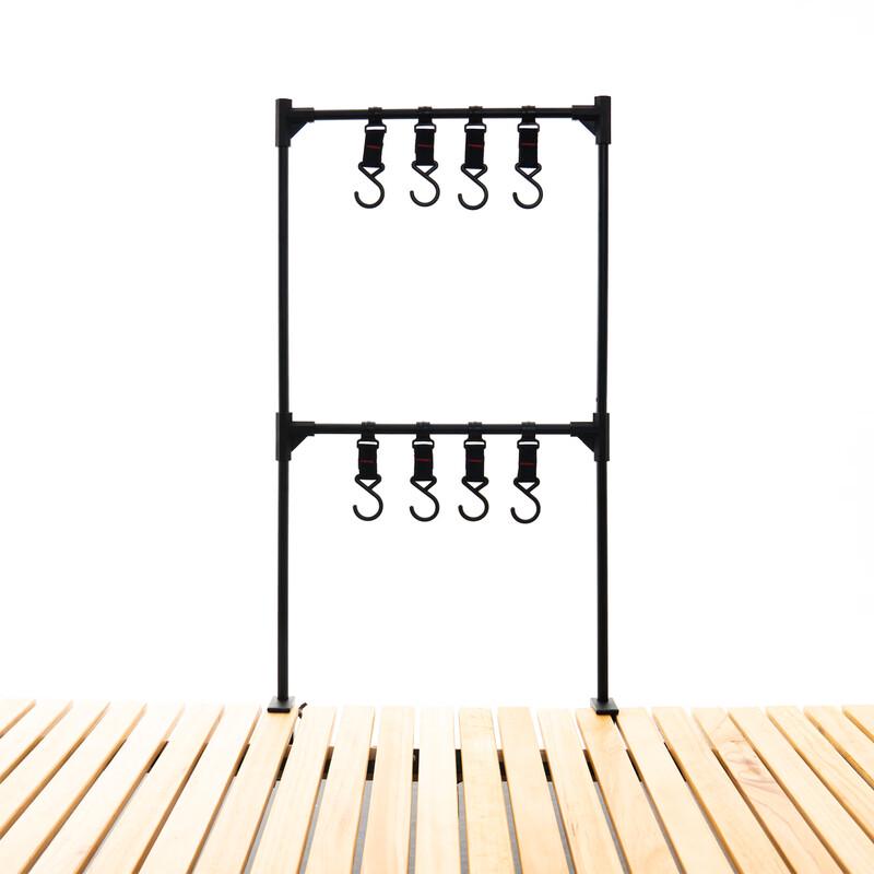 ZISIZ Outdoor Folding Camping Table with Storage Rack