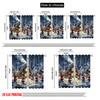 2pcs 2D flat printing Merry Christmas Popular Curtain Christmas Village 0 Durable 100% Polyester Fabric Without Electricity