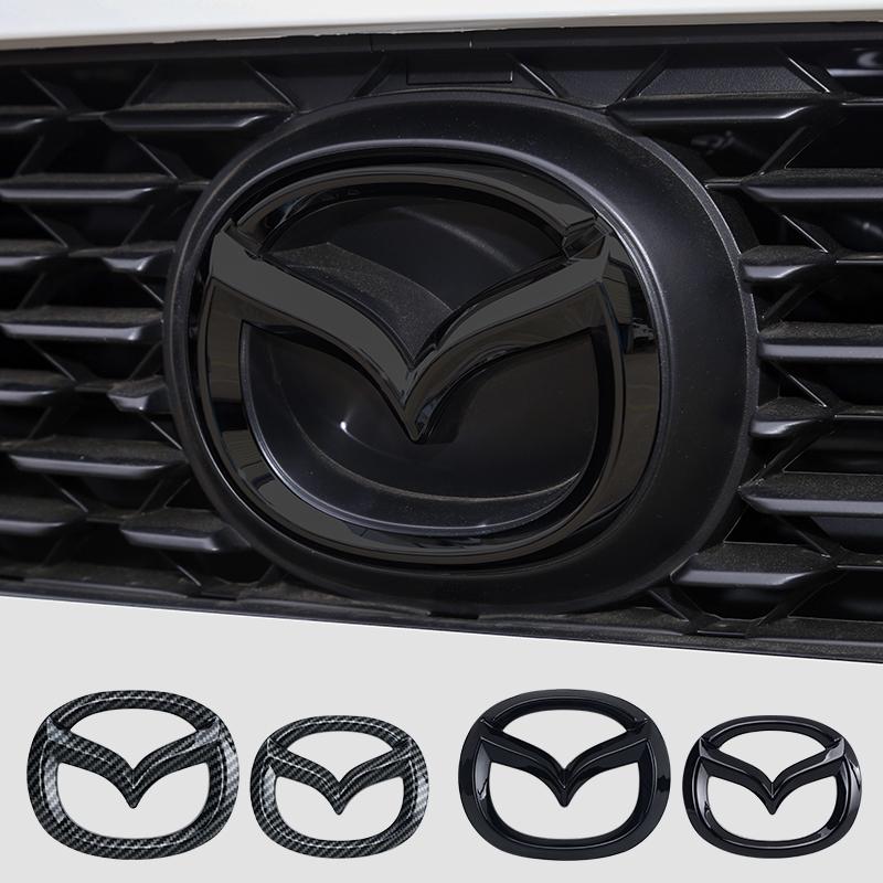 LGIY9 Automobilio priekinės grotelės ženklelis bagažinės emblema Mazda 3 Axela Atenza 17-20 anglies pluošto priekinės galinės kėbulo lipduko aksesuarai