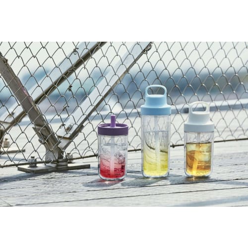 KINTO To-Go Bottle, 360ml, Purple, with Straw, Lightweight, Dishwasher Safe, Double Walled, 20064
