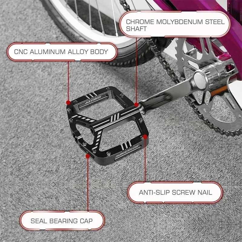 BUCKLOS 3 Bearing Bicycle Pedal CNC Aluminum Alloy Mountain Bike Pedals Non-slip Road Bike Pedal Ultralight MTB Pedals