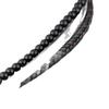 Men's Multi-Layer Leather Bracelet with Natural Volcanic Stone & Titanium Steel