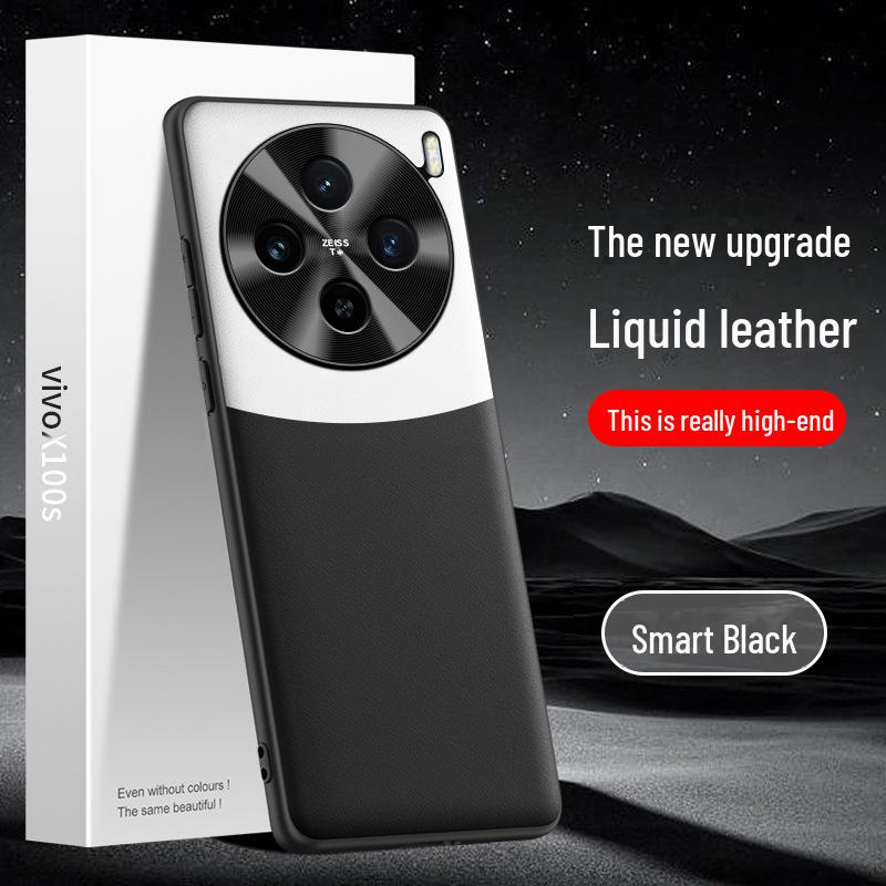 Husă din piele lichidă pentru vivo X100s, husă de protecție anticădere/antivegetă, design dintr-o singură bucată.