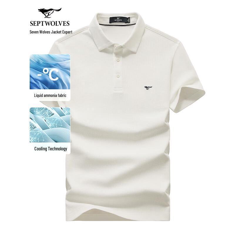 Septwolves Men s Waffle Knit Business Casual Cool-Feel Short-Sleeve Polo Shirt 3XL