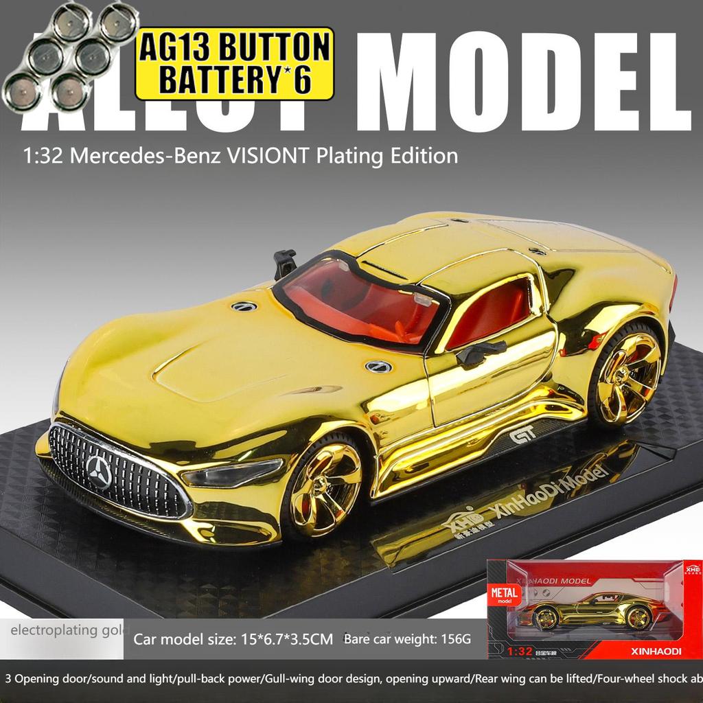 1/32 Benz VISION GT Super Concept Sportwagen Legierung Druckguss Modellauto Hohe Simulation Sammlerstück Kinderspielzeugauto Ton und Licht