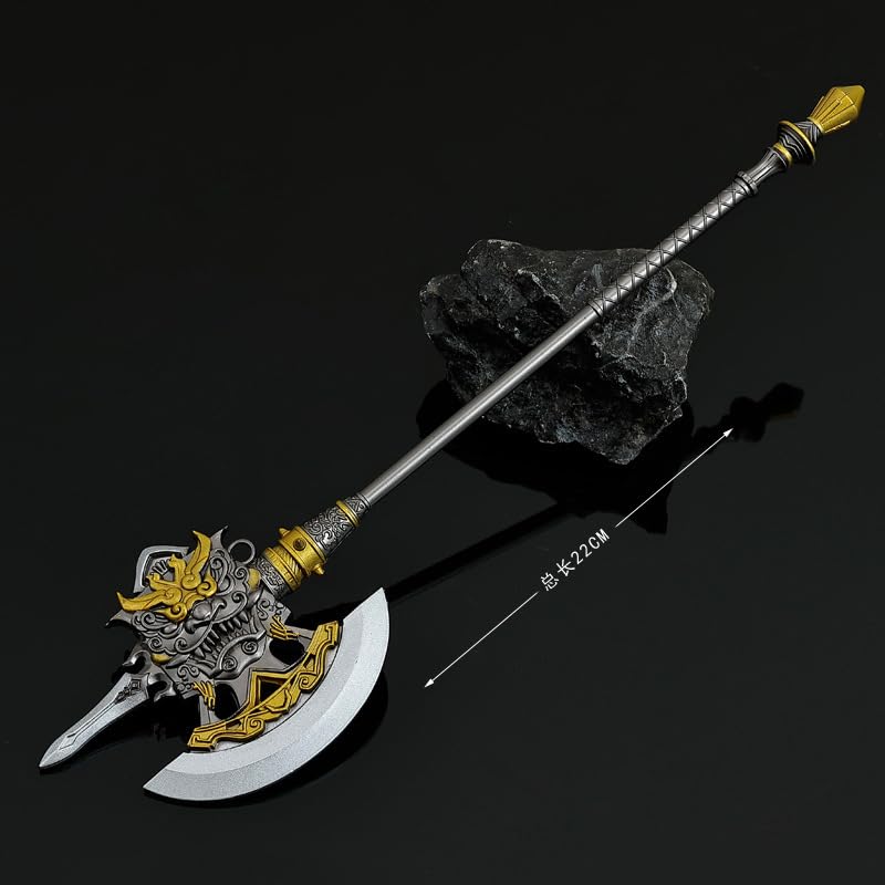 [Nekogamiyama] Romance of the Three Kingdoms General Hero Weapon Xu Huang Gongming Axe Total Length 22cm  Miniature Figure Collector Interior Goods