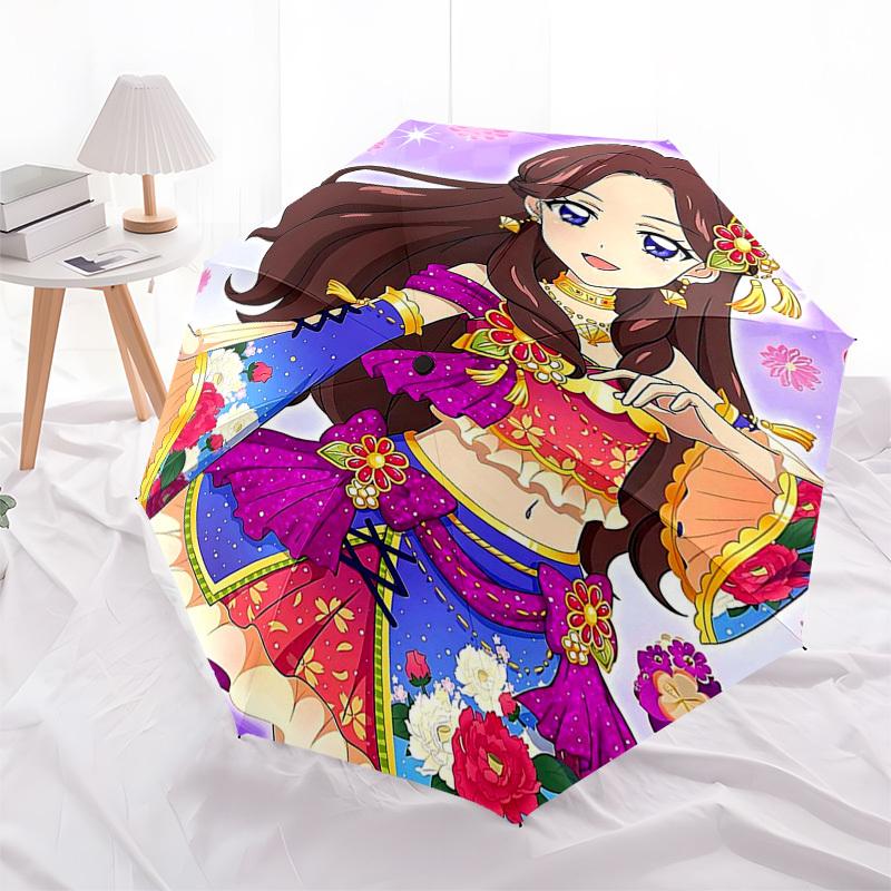 

1pc Rainbow Princess Outdoor Umbrella - Automatic Open/Closed, Portable 3-Fold Design, 8-Bone Iron Frame, Perfect Gift for Fans, Travelers, Daily Use,