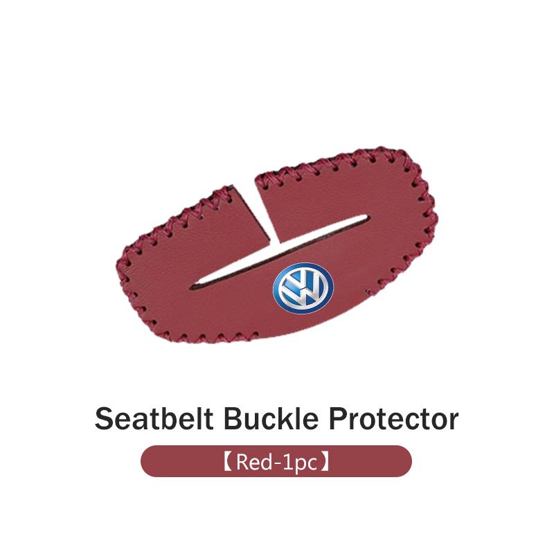 WET1 Car Seatbelt Buckle Protector Leather Anti Scratch Interior Guard For Volkswagen VW Passat Golf 4 5 6 Tiguan Polo Scirocco Jetta
