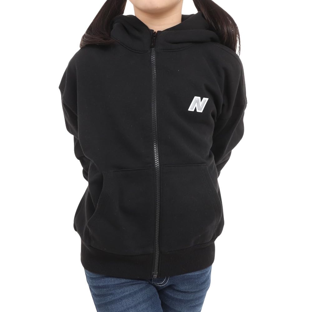 New Balance Kids Sweatshirt Heavyweight Sweat Full Zip Hoodie ABT35150 BK 130 (Black)
