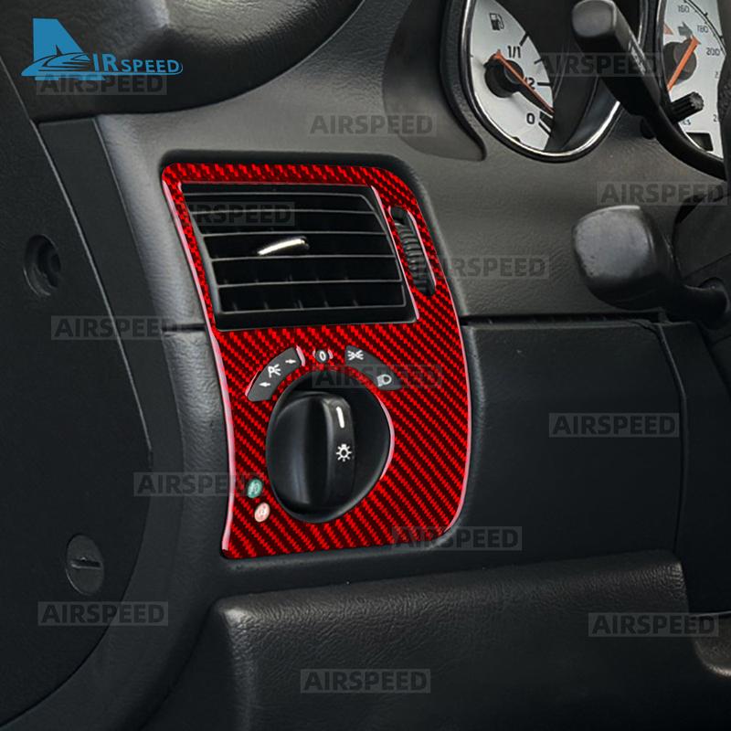 Real Soft Carbon Fiber Trim Sticker For Mercedes Benz SLK R170 1996 1997 1998 1999 2000 2001 2002 2003 Car Headlight Switch