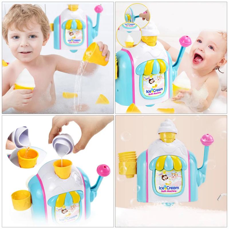 Bubble Ice Cream Hot Selling Children Bathroom Water Playing Toys Fun Press Shower Bubbles Machine Bath Blower toy for kids gift