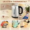 Simple Polished Toaster and Kettle Set - Silver Tone