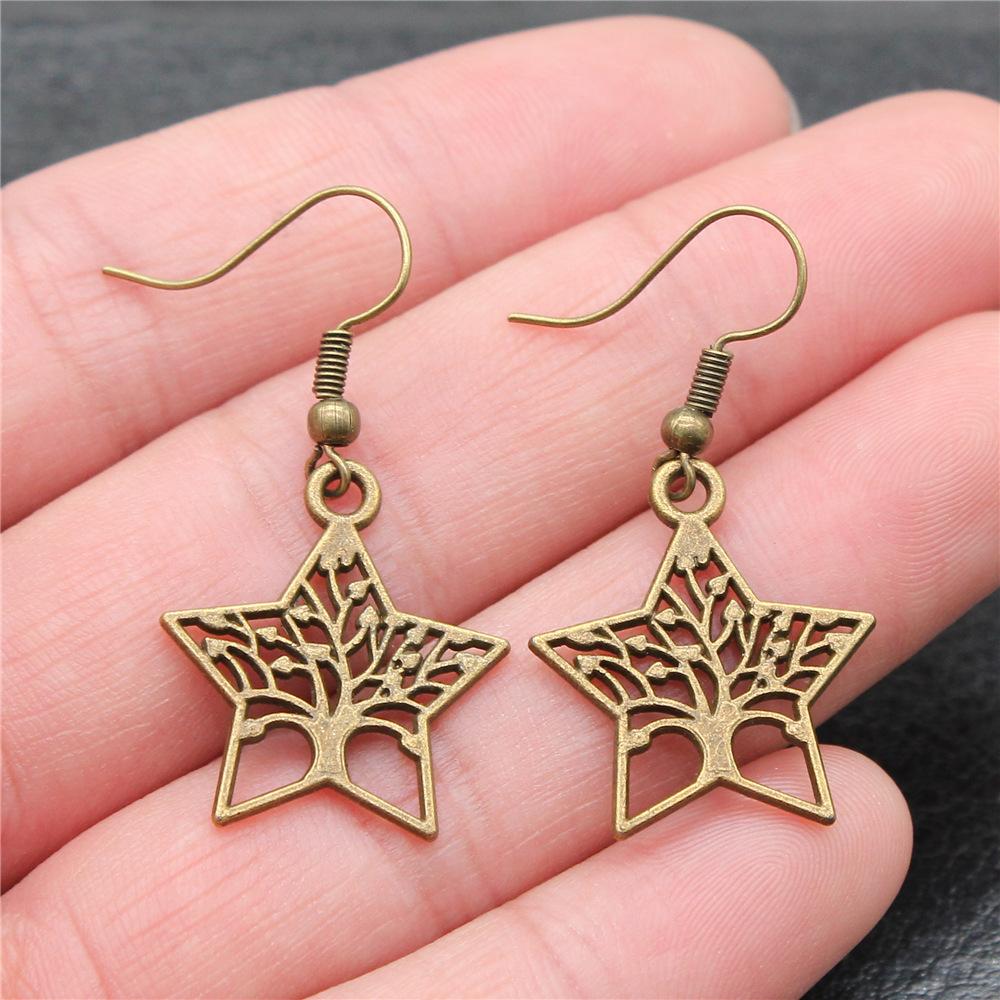 25 Styles Vintage Antique Bronze Plated Moon Sun Star Dangle Drop Earrings For Women Inspired Statement Wiccan Jewelry Gift