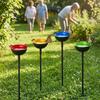 Ground Insert Butterfly Bath Bowl Rustproof Garden Rain Catcher  Yard Art Decor