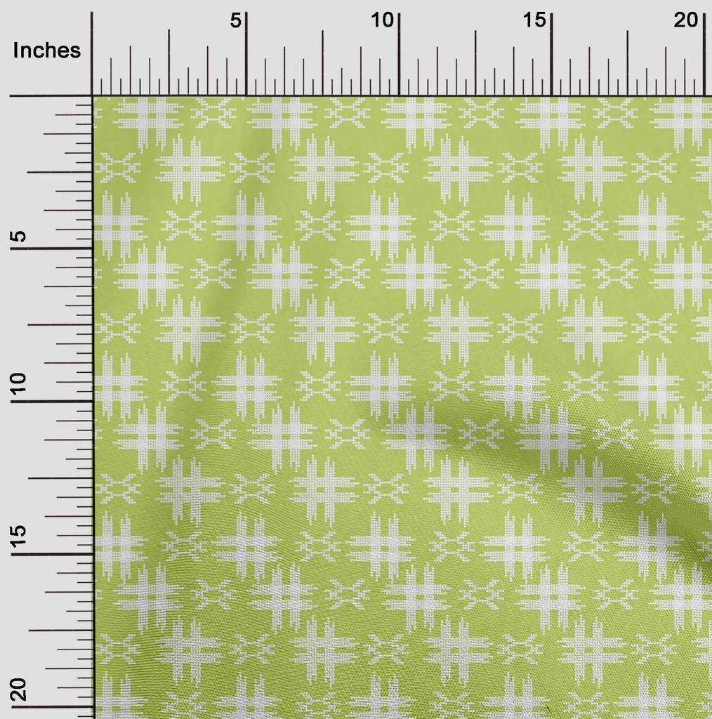 oneOone Tissu Coton Flex Imprimé Kasuri à Carreaux Tissu au Mètre Largeur 40 Pouces