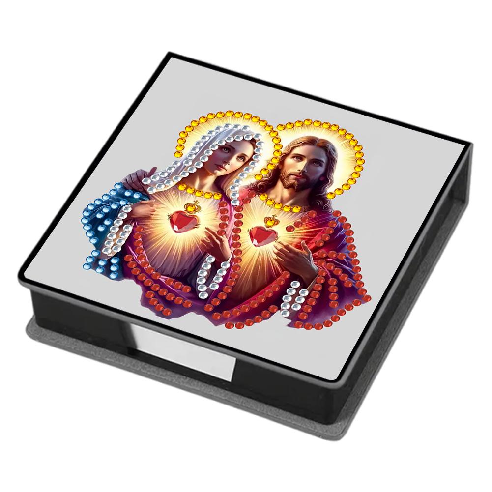 Leather 5D Diamond Painting Kit Note Box with 160 Sheets DIY Diamond Art Note Box for Home Office School Supplies