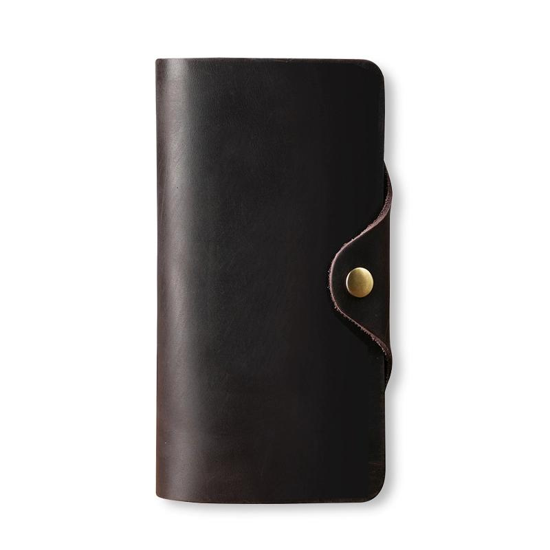 

Мужской ретро-кошелек из натуральной кожи первого слоя, длинный, деловой клатч из натуральной кожи с несколькими отделениями для карт, кожаный кошелек для водительских прав Crazy Horse