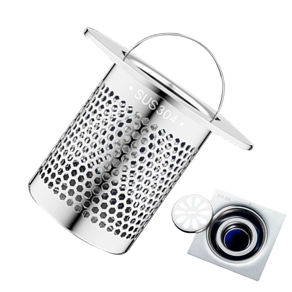 Sink Drain Strainer Stainless Steel Rustproof Fine Mesh Drain Catcher Strainer Basket With Handle Embedded Multifunctional Sink