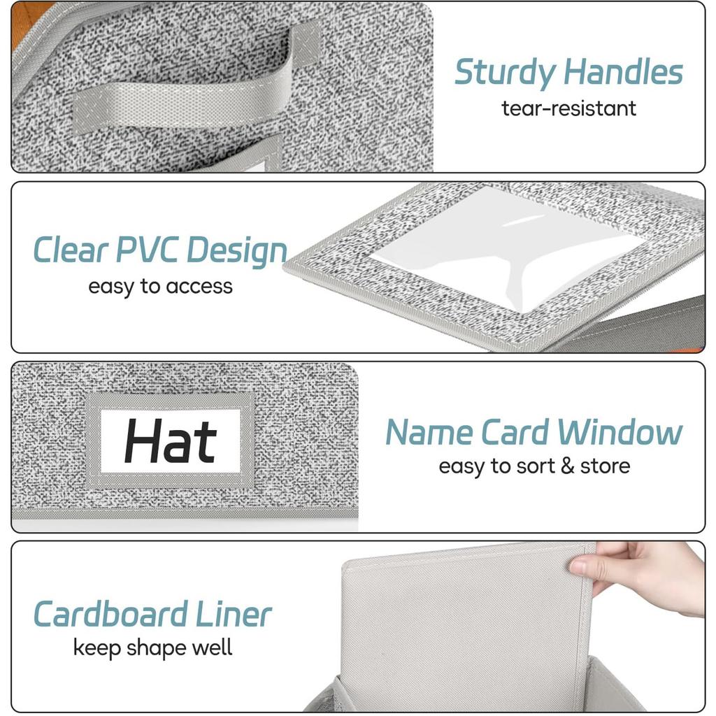 1/2pcs Non-woven Fabric Zipper Baseball Cap Storage Box Stackable Foldable Dustproof Box Clothing Doll Hat Wardrobe Organizer