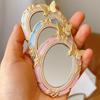 Miroir de poche style européen Miroir miniature romantique en relief Miroir de maquillage rétro Pratique pour le voyage