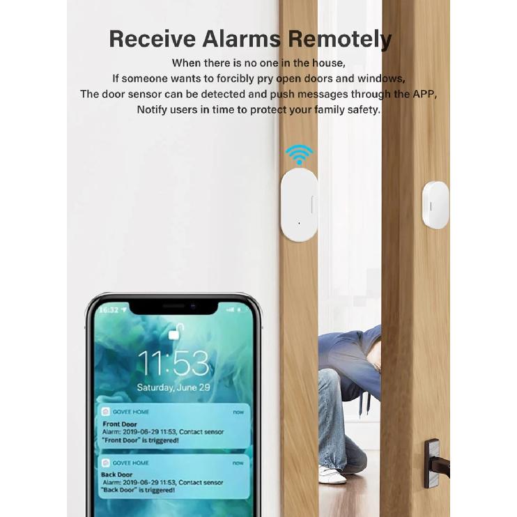 Tuya Smart Home Zigbee Door Sensor Alarm Window Door Open/Closed Detectors Security Protection Smart Life Voice for Alexa Google