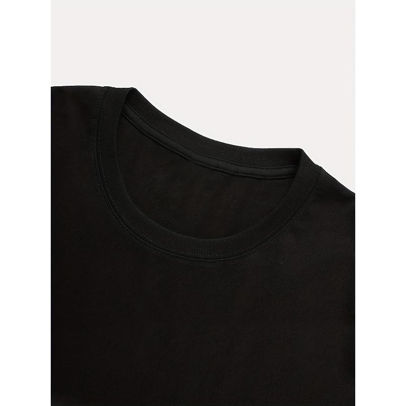 European Size Cow Head Print T-Shirt, Short Sleeve Crew Neck Casual Top For Summer & Spring, Women's Clothing