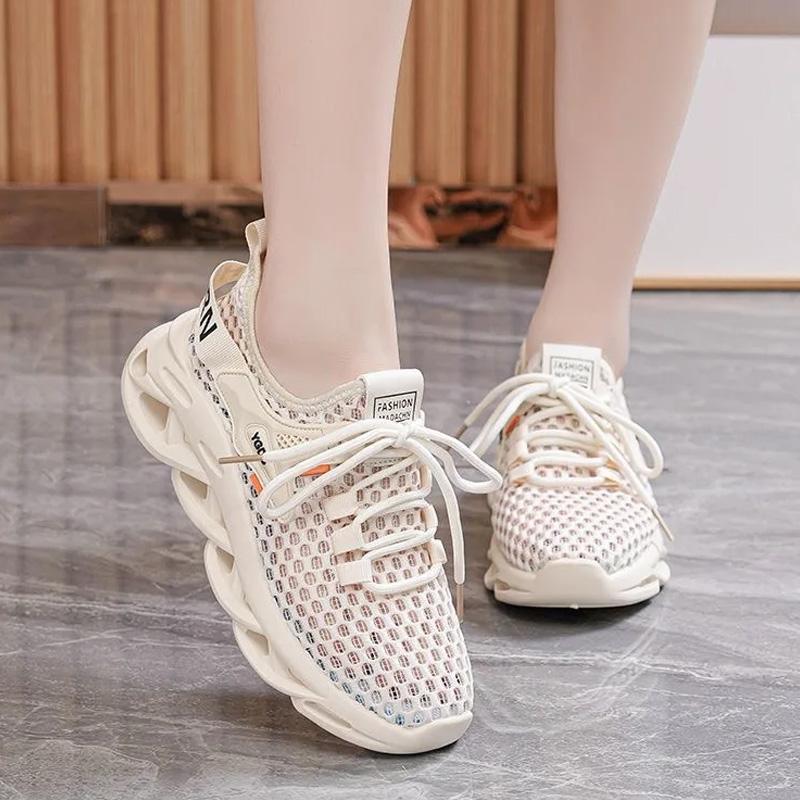 Women Anti Slip Hollow Mesh Shoes Breathable Summer New Sneakers Casual Sports Shoes Running Shoes