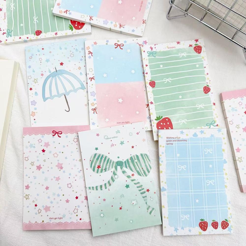300 sheets Blue fresh small sticky note, can be used as a handheld account decoration, student portable notebook