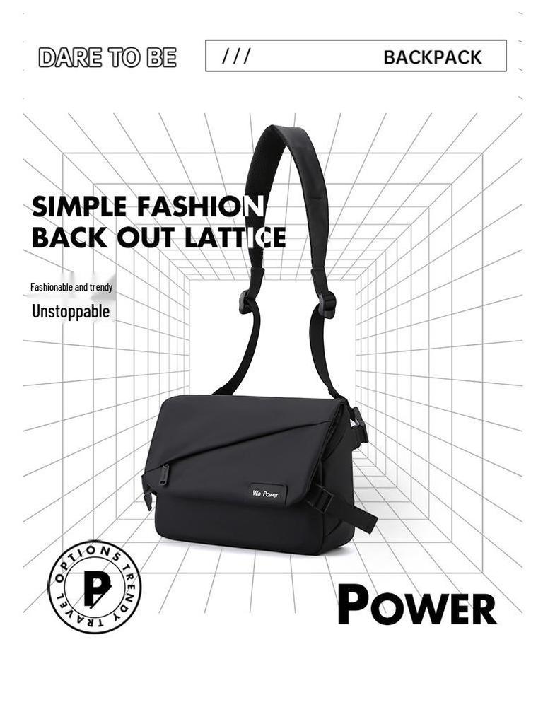 Men's Minimalist Water-Repellent Crossbody Bag - Fashionable, Large-Capacity Shoulder Messenger for Business