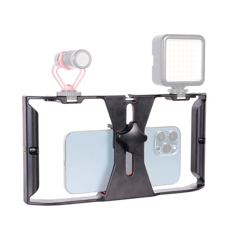 Live Broadcast Rabbit Cage Ring Light with Stable Follow Shot, Hot Shoe Mount, Handheld Bracket, Phone Frame for Photography.