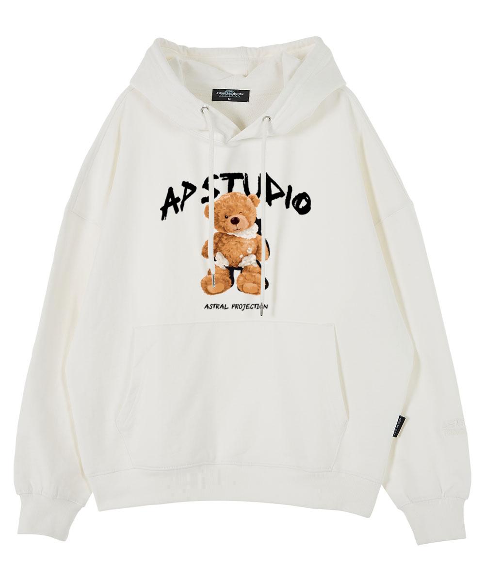 Astral Projection Wink Beardoll Oversized Drop Shoulder Hoodie_White Xl