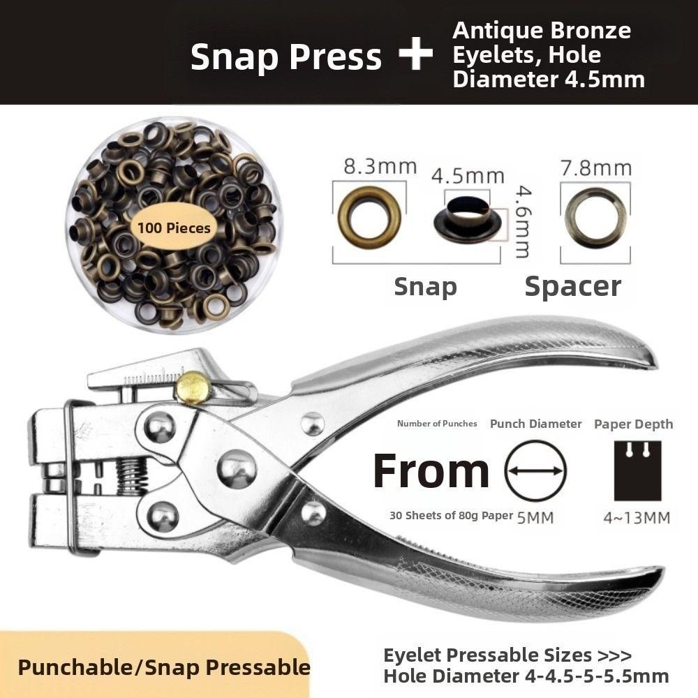 Labor-saving Eyelet Hole Punch Pliers Kit  for Bookbinding, Leather & Fabric