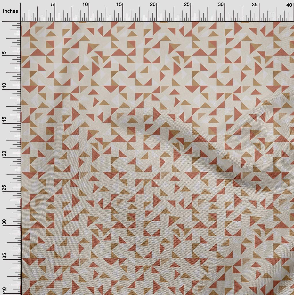 oneOone Cotton Flex Beige Stoff Geometrischer Nähstoff Meterware Bedruckt DIY Kleidung Nähzubehör 40 Zoll