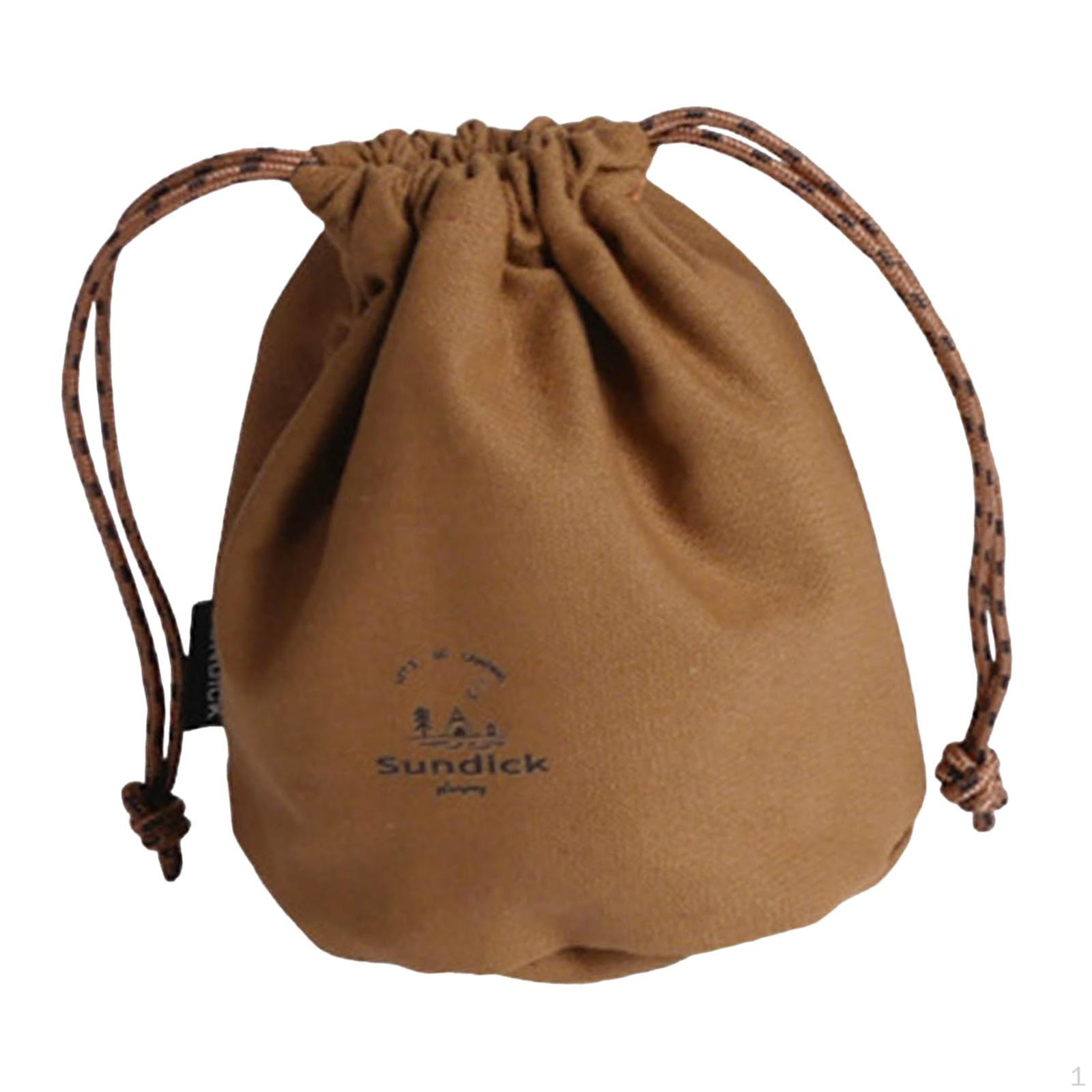 Drawstring Bag for Outdoor Cooking Essentials Brown Small