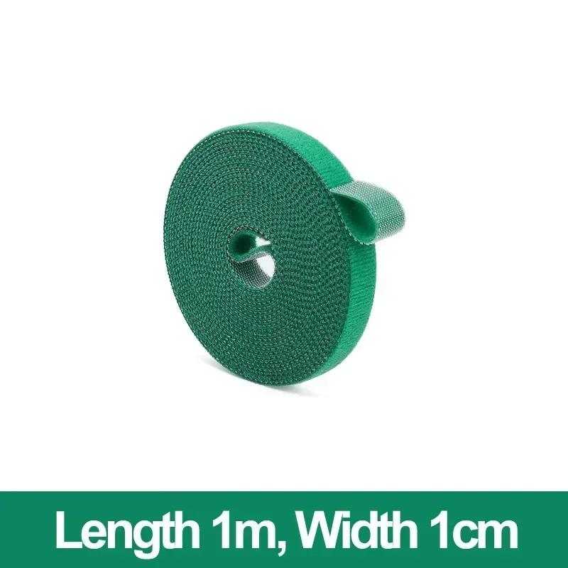 Garden Twine Bandage Plant Nylon Cable Tie Self Adhesive Green Adjustable Plants Hook Loop Support Reusable Fastener Tape Strips