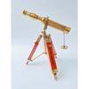 Victorian Nautical 10" Brass Antique Working Telescope With Wooden Tripod Stand - Marine Spyglass Telescope