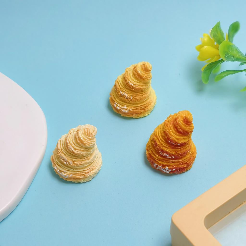 100pcs New Arrival Mini Bread Miniatures Making Scrapbooking Slime Filling Phone Case Decoration Resin Crafts Hair Bows Center
