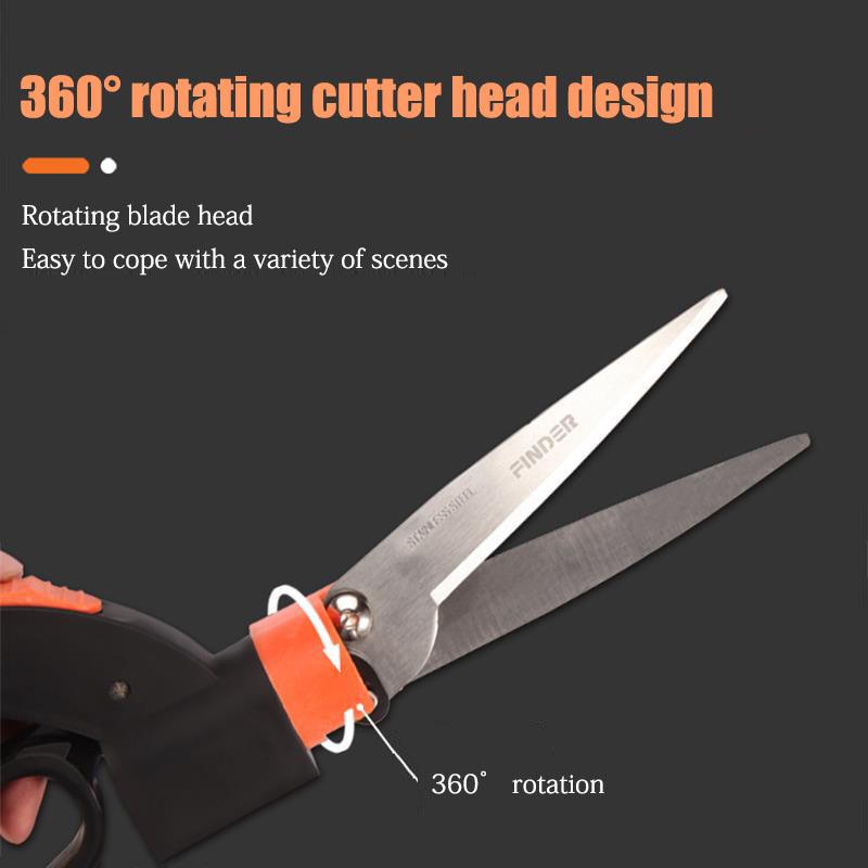 U50 Multifunctional Gardening Mowers Scissors Tip 360 Rotation Garden Grass Trimming Shears Handheld Lawn Pruning Hedge