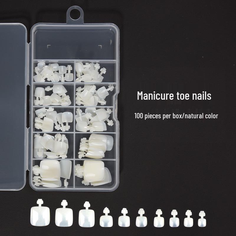 

100 pcs Transparent/Natural Full Cover Toenail Tips for Nail Art