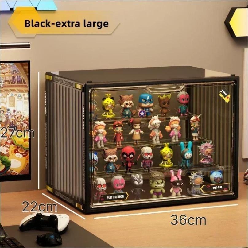 Containerisierte Designs Acryl-Organizer für Sammlerfiguren und Blindboxen Hochauflösende transparente Miniatur-Vitrine