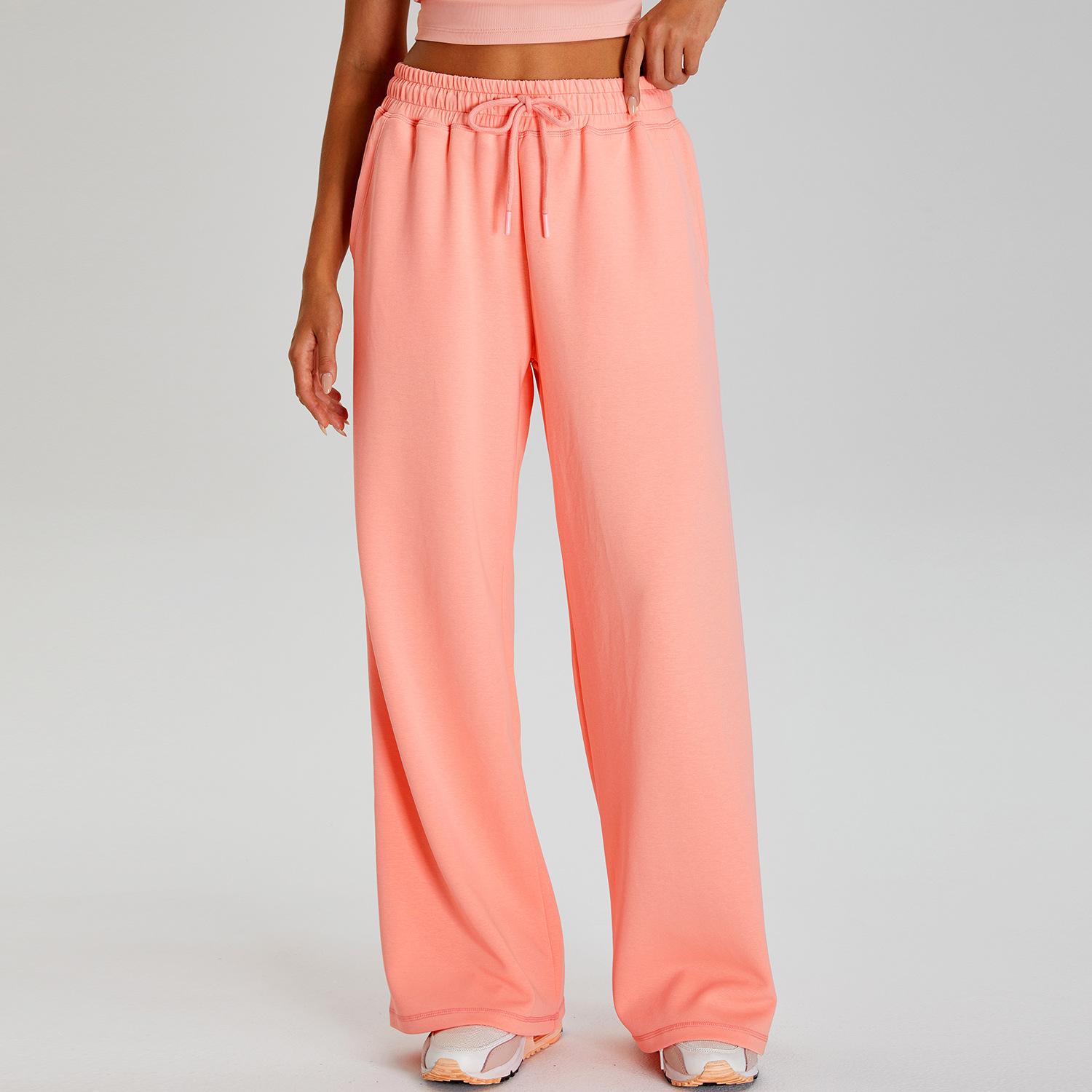 

Sweatpants Lightweight sports trousers Loose casual wide-leg trousers Women s outdoor sports elastic drawstring fitness trousers S