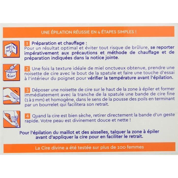 Cire Divine - Nair - Fleur De Tiaré - Efficacité Poils Courts - Résultat Professionnel - 400g