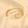 Wind Fashion C-Shaped Double-Layer Asymmetric Titanium Steel Bracelet Women'S Simple 18K Gold High-End Hand Jewelry