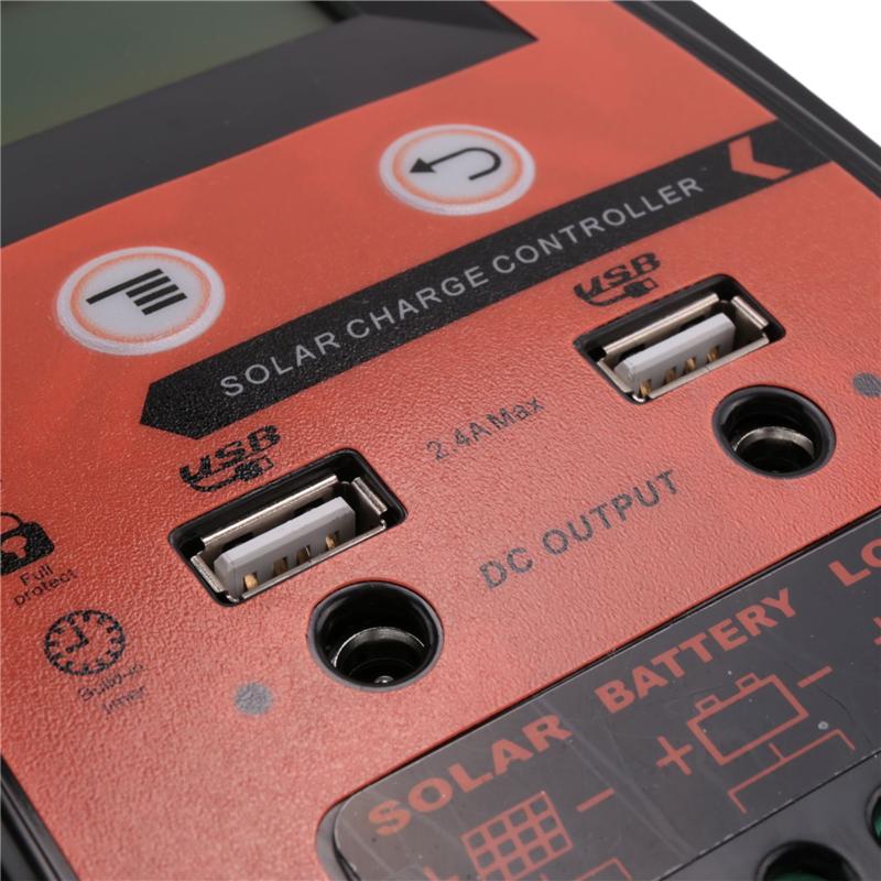 AD23-30A MPPT PWM Solar Charge Controller 12V 24V Solar Panel Battery Regulator Dual USB Port LCD Display