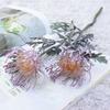 Artificial Flowers Short Branch Crab Claw 2 Fork Pincushion Christmas Garland Vase for Home Wedding Decoration Fake Planting