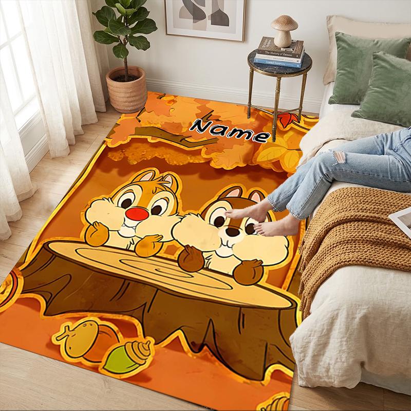 Custom Name Chip Dale Adventure Living Room Non-Slip Area Rug Soft Carpet for Bedroom Kids Playroom Sofa Office Home Decor Doormat