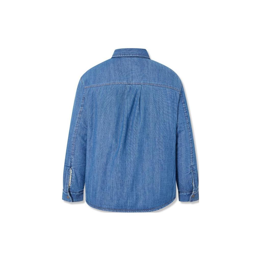 Levis Washed Thick Denim Long Sleeve Shirt Women shirts Blue A7183-0002