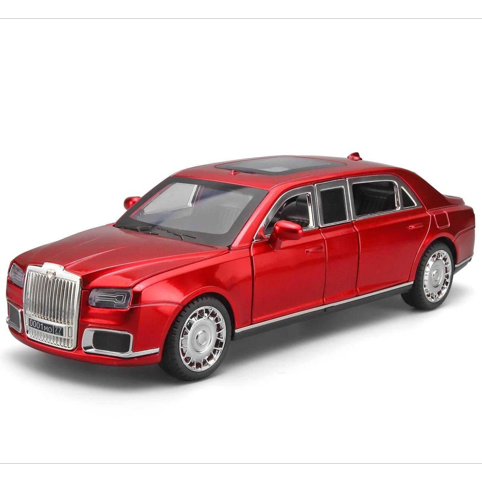 

1/24 Aurus Motors Aurus Senat Россия Президентский автомобиль Модель автомобиля из сплава Звук и свет Детская игрушка Коллекционные предметы Подарок на день рождения