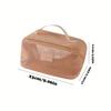 Large Capacity Transparent Mesh Cosmetic Bag, Multi-Functional Makeup Organizer Pouch with Zipper, Portable Toiletry Storage